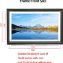 12x20 Picture Frames Displays Picture 10x18 with White Mat Rectangular Poster Frame 12x20Real Wood Photo Frames10x18 Panoramic Picture Frame Black with Hanging Hardware (F23B1220W1018)