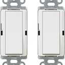 Lutron Claro On/Off Switch 15-Amp, Single-Pole, CA-1PS-WH-2, White, 2 Pack