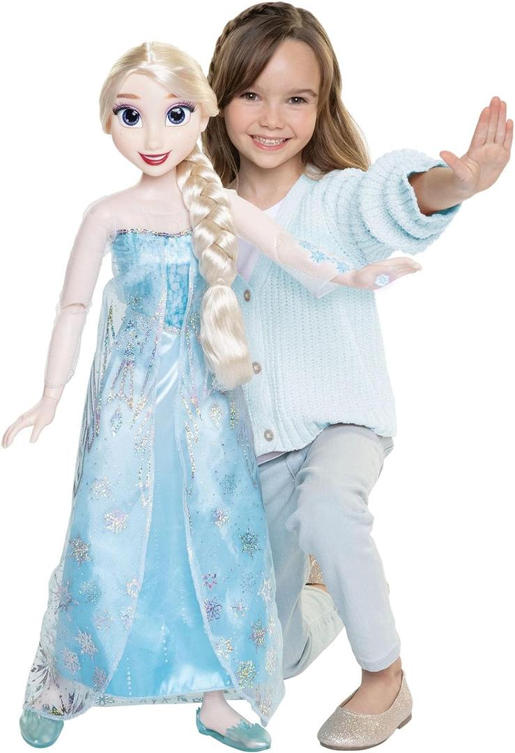 Disney Frozen Elsa Doll, 100 Ice Powers, Light Up & Music Sounds, Stands 32 Inches Tall, Sings 'Let It Go', Great for Girls