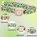 3 x Elegant little tail Airtag Dog Collar, St Patrick's Dog Collar Pet with Airtag Holder Holiday Pet Collar Cute Puppy Collar Adjustable Pet Dog Collars for Large Dogs (Large (Pack of 1), Pink Lucky Clover)