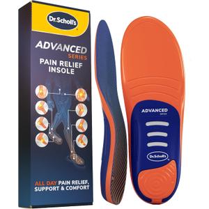 Dr. Scholls Advanced Pain Relief Insoles for Men Women, Heavy Duty Orthotics Inserts for Work Shoes & Boots, Plantar Fasciitis & Arch Support, Flat Feet, Shock-Absorbing, Supports up to 340 lbs (C) MEN 6.5-7 | WOMEN 7.5-8)