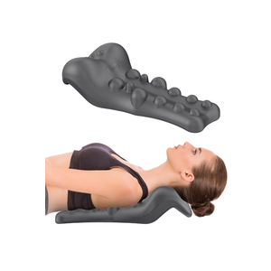 Neck and Shoulder Relaxer with Upper Back Massage Point, Cervical Traction Device Neck Stretcher for TMJ Pain Relief and Cervical Spine Alignment Chiropractic Pillow (Grey)