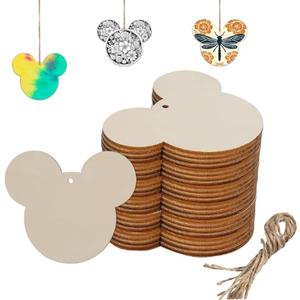 Wooden Mouse Head 30 Pcs Unfinished Wooden Gift Ornaments, DIY Craft Birthday Present-Paintable Blank Natural Mouse Head with Hemp Rope for Kids Art Crafts DIY Gift Party Supplies-4inch Wooden Mouse Head 30 Pcs Unfinished Wooden Gift Ornaments, DIY Craft Birthday Present-Paintable Blank Natural Mouse Head with Hemp Rope for Kids Art Crafts DIY Gift Party Supplies-4inch
