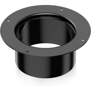 Hon&Guan 4 Inch Duct Connector, 4 Inch Duct Connector Flange Dryer Vent Connector For Heating Cooling Ventilation System, Plastic Dryer Vent Wall Plate -Black.