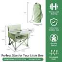 New Portable Travel Booster Seat with Tray|Foldable Infant Seat Booster Dining Chair|Great for Camping, Beach, Lawn|Toddler, Child Camping Chair 6 Months - 3 Years Old (Green)