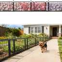 FXW Garden Fence Outdoor for The Yard  17in(H) x 9.8ft(L) Heavy Duty Metal Animal Barrier for Dog, No Dig Decorative Dog Fence, 4 Panels, Black