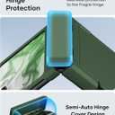 ATATOO for Motorola Razr 2024 Case, Built-in Card Holder (Store 3 Cards) & Hinge Protection & HD Screen Protector, Military Grade Protection, Sturdy Durable Wallet Phone Case for Moto Razr 2024, Green