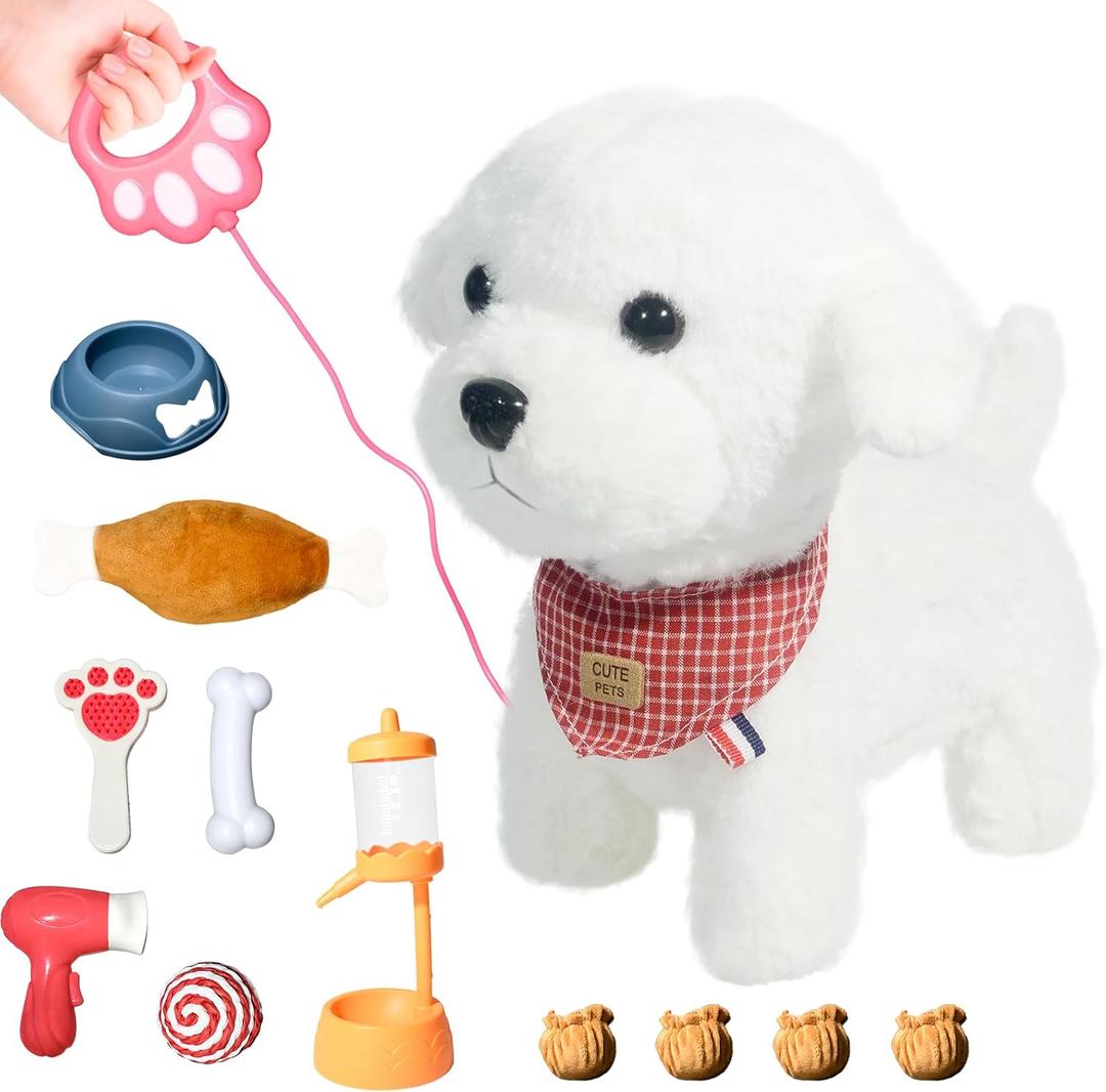 Puppy Toys for Kids, Toy Dogs That Walk and Bark, Walking Dog Toy for Kids with Leash, Interactive Stuffed Puppy with Remote Control, for Girls and Boys Aged 3-7 Year Old