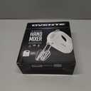 OVENTE 5-Speed Electric Hand Mixer with Stainless Steel Mixing Whisk, Snap-On Storage Case, Portable & Lightweight 150W Motor, Compact Handheld Mixer for Baking, Blending or Cooking, White HM151W