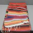 12 Pack Mexican Table Runners 14 x 84 Rainbow Colors Large Boho Mexican Theme Party Decoration for Cinco de Mayo Fiesta Party 6 Serape Table Runner (14 x 84-12Pcs)