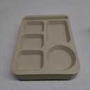 ZGWANSUI Wheat Straw Divided Plates, 5 Compartment Plates Reusable, Plastic School Lunch Tray with Dividers for Adults, Food Section Plates Diet Dinner Serving Platter, Dishwasher Safe (Beige) 12Pack