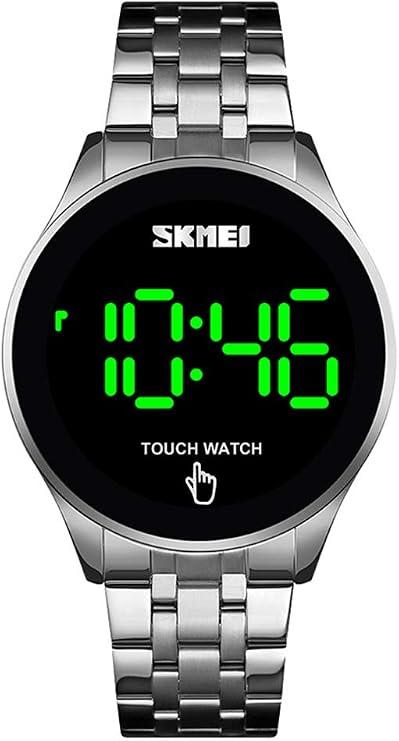 SKMEI Touch Screen Digital LED Waterproof Men Womens Sport Casual Stainless Steel Wrist Watch