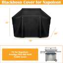 Grill Cover 61665 for Napoleon Prestige PRO 665 Grill, 600D Heavy Duty PU Material Wateproof UV Protected Cover, Velcro Closure, Adjustable Buckled Straps