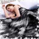 Topcee Cooling Blanket for Night Sweats Decorative Tie Dye, Absorbs Heat to Keep Cool on Warm Nights, Q-Max 0.5 Cooling Blankets for Hot Sleepers, Ultra-Cool Lightweight Sofa Throw Blanket (50"x70") (Black Watercolor)