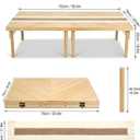 60" x 30" Folding Picnic Table with Table Runner,Upgraded 8-Legs, Extra Stable Boho Low Wood Table, Portable Large Picnic Table for Floor Seating, Adjustable Height for Beach, Wedding, Party