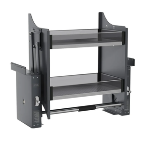 Pull Down Shelf, Kitchen Wall Cabinet Upper Storage Organizer, 2 Tier Kitchen Shelf Spice Rack, 22-24 Inch Width, Black