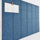 DECORITA Cork Board 24 x36 Alternative - 6 Pack Felt Wall Tiles with Safe Removable Adhesive Tabs, Cork Boards for Walls Cork Board for Home Office Pin Board Tack Board - Ocean Blue
