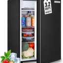 Igloo 3.2 Cu.Ft. Mini Fridge with Freezer - Single Door Compact Refrigerator with Glass Shelves for Homes, Dorms & Offices- Keep Snacks, Drinks & Frozen Foods Cool with Temperature Control Mini Fridge