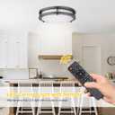 Kalium LED Ceiling Light with Remote 13 Inch Flush Mount Ceiling Light Fixture, 24W 3000K-6000K Adjustable Color Temperature, Dimmable Lighting Fixtures for Kitchen Bedroom Hardwired Installation
