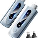 2025 Upgraded Wireless HDMI Transmitter and Receiver 328FT/100M, Plug & Play Portable 5G+2.4G Wireless HDMI Extender Kit for 4K Decode Input 1080P Output, for Audio to Monitor from Laptop/TV Box (Light Blue)