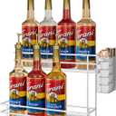 OVICAR Coffee Syrup Organizer Rack - 8 Bottle Holder Stand for Coffee Bar & Station Accessories, 2 Tiers Countertop Storage for Syrup & Wine Dressing, White