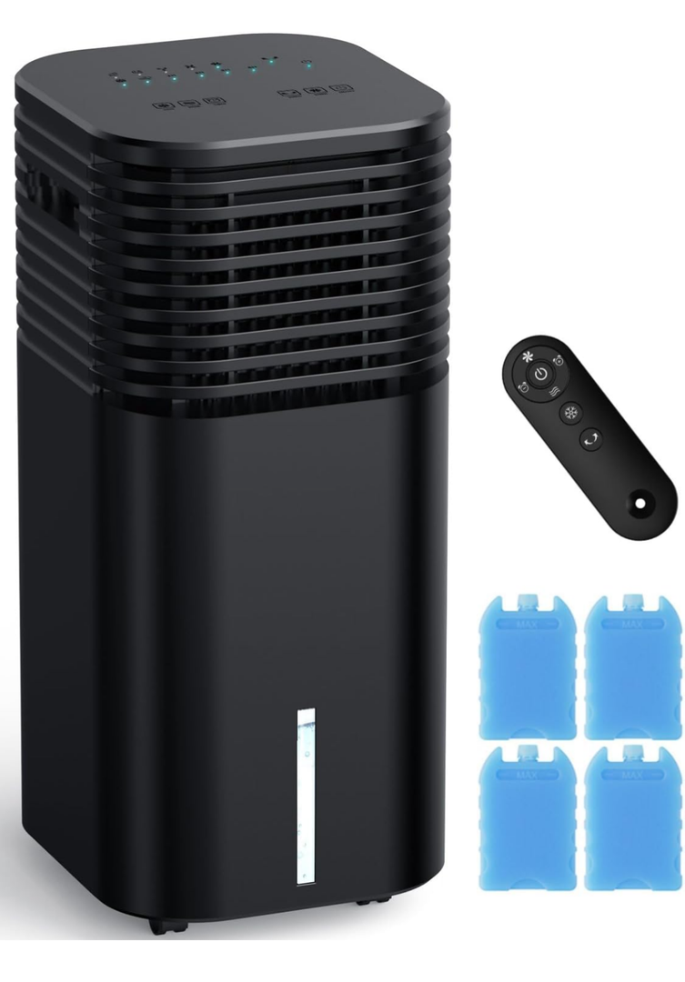 FANCOLE Windowless Portable Air Conditioners with 4Modes & 3Speeds, 15H Timer for Smart Auto-off, 2Gal Tank for 20H Cooling, Evaporative Air Cooler 17 FT Remote, 120° Swing Swamp Cooler No Hose Needed