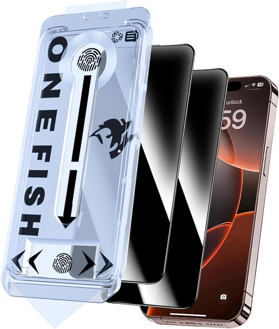 Screen Protector Privacy Glass Iphone 16 Pro Max,Airbag Edge Protection,Anti Spy Private Tempered Glass Film with Installation Frame,9H Scratch Resistant,Easy Installation,2Pack. (IPhone 16 Pro Max Screen Protector, Privacy Iphone Screen Protector)