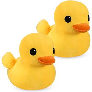 Leyndo 2 Pcs Giant Yellow Duck Soft Stuffed Animal Duck Stuffed Pillow Huggable Animal Play Set for Birthday Gift Party Sofa Decoration(7.9 Inch)