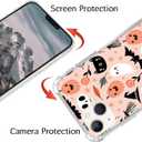 2 x WidofvSpky Trippy Hippie Halloween Phone Case Pumpkin Autumn Fall Cover for iPhone 13, Cute Cats Stars floral Plants Pattern for Girls Boys and Women,Trendy TPU Bumper Case for iPhone 13