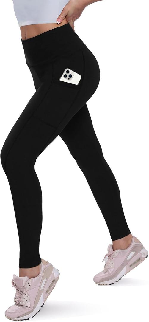 QGGQDD Fleece Lined Leggings Women - Soft Tummy Control High Waisted Winter Thermal Warm Yoga Pants for Workout Hiking (Small-Medium, Pkt-black)