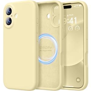LOVE 3000 Designed for iPhone 17 Case, Premium Silicone [Compatible with Magsafe][Soft Anti-Scratch Microfiber Lining] Shockproof Protective Phone Case for Men Women 6.3", Creamy Yellow