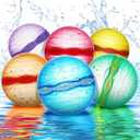 【6 Pack】Magnetic Reusable Water Balloons Fast Refillable for Kids Outdoor Activities, latex-free Kids Pool Beach Bath Toys