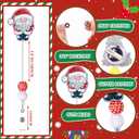 Landical 4 Pack Christmas Badge Reels Retractable Glitter Santa Reindeer Nurse Badge Holder with Swivel Alligator Clip for Christmas Nurse Doctor Office Worker Gift ID Name Tag Decorative Metal Clips