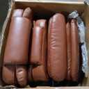 Argus Swivel Recliner with Ottoman, PU Leather & Wood Base Reclining Chair with Footrest, Ultra-Plush Double Foam for Living Room, Bedroom and Office, Set of 1 (Brown)