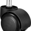 uxcell Office Chair Casters Wheels 2 Inch PU Twin Wheel Universal Standard 11mm Stem Swivel Caster Black, 2 Pcs