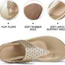 SHIBEVER Flat Sandals For Women Dressy: Comfortable Summer - Soft Rhinestone Flats Sandal