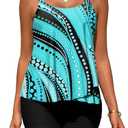 Arolina Tankini Swimsuits for Women 2 Piece Ruffle High Waisted Bathing Suit Built in Bra Stretchy Swimwear 2025 Summer Blue, Size 20w