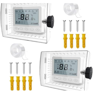 PILISPARK 2PC Thermostat Lock Box,Thermostat Cover with Lock,PC Wall Thermostat Lockbox,Fits Thermostats 4.8" H x 6" W or Smaller,Mainly for Home Thermostat (Set Of 2)4 Pieces