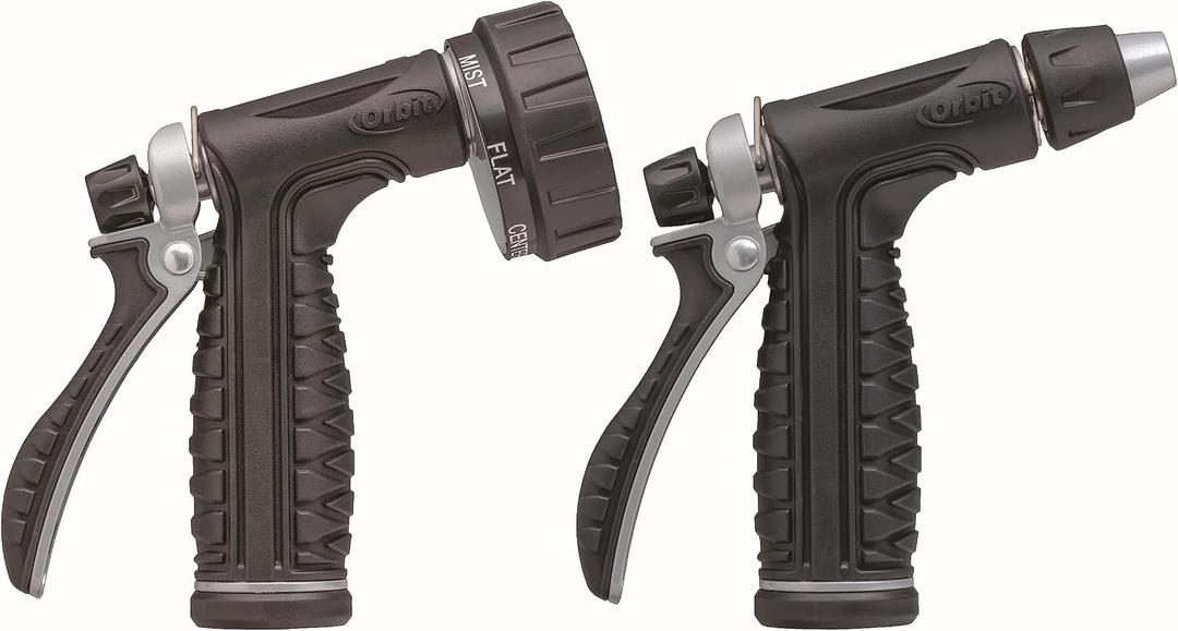 Orbit 26814 Pro Flo Metal Rear Trigger Hose Spray Nozzles Dual Pack
