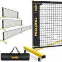 Pickleball Set Net with Wheels, Portable 3in1 Pickle Ball Net with Carry Bag- 3 Size Options, Designed for All Weather Conditions, Steady Metal Frame & Take Down for Practice & Games, 6ft/11ft/22ft