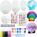 Shell Painting Kit, Art and Craft Kits, DIY Painting Crafts Set Included Sea Shell, Brushes, Stickers, Eyes, Glitter Glue for Activities DIY or Home Decor