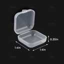 AUEAR, 40 Pack Mini Square Storage Containers Box with Hinged Lid Clear Earplugs Plastic Transparent for Tiny Bead Jewelry