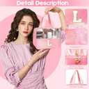 Initial Clear Makeup Bag Personalized Pink Clear Cosmetic Bag, Cute Large Make Up Bags Organizer Bag, Travel Toiletry Bag for Women Girl Gifts C (Pink)