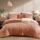 Monbix Queen Comforter Set - 7 Pieces Autumn Leaf Prewashed Bed in a Bag Queen Bedding Sets with Comforters, All Seasons Ultra Soft Comforter Bed Set with Sheets,Pillowcases & Shams