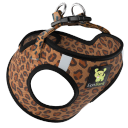 EcoBark Cheetah Dog Harness Luxury Mesh Step in Dog Harnesses Safe & Secure Wrap Around Halter Harness, XXS