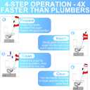 Toilet Auger 6FT DIY Plumbing Snake Drain Cleaner Tool Closet Auger with Non-Scratch Silicone Protection Head, Rust-Resistant Steel,No Plumber Needed for Heavy Toilet Blockages