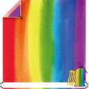 Rainbow Watercolor Print Beach Blanket Sandproof Waterpoof Oversized 79"x 95" Beach Mat with Corner Pockets, Lightweight Portable Mat for Beach Festival Travel Picnic Camping Outdoor