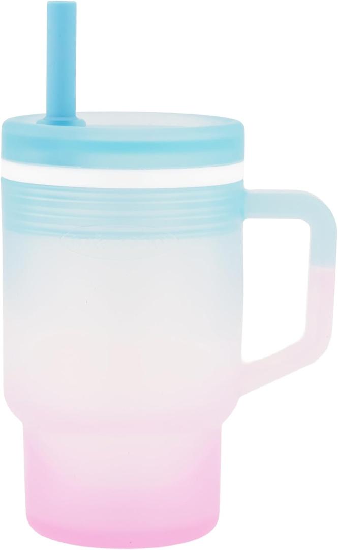 Infantino My 1st Tumbler, 9 Oz. Silicone Sippy Cup with Straw & Handle, Spill-Resistant Baby Cup for On-the-Go, BPA-Free Transition Bottle, Twilight Bloom