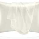 BEDELITE Satin Pillowcase for Hair and Skin, Super Soft and Cooling Similar to Silk Pillow Cases 2 Pack with Envelope Closure, Gift for Women Men(20"x26" Standard Size, Ivory)