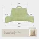 NOONTIDE Reading Pillow with Top Handle,Uniquely Designed Soft Fabric, Ergonomic Back Support for Bed,Cover Washable Sit up Pillow,Watching TV/Gaming/Relaxing(Green)
